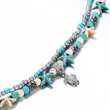 Load image into Gallery viewer, Vintage Shell Starfish Sea Beads Turquoise Beads Anklets Dual-Layer Anklet Bracelets - Mega Discount Store Ghana