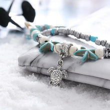 Load image into Gallery viewer, Vintage Shell Starfish Sea Beads Turquoise Beads Anklets Dual-Layer Anklet Bracelets - Mega Discount Store Ghana