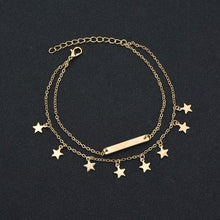 Load image into Gallery viewer, Antique Plated Stars Pendant Anklet Dual-layer Foot Chain Ankle Bracelet - Mega Discount Store Ghana