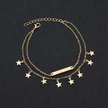 Load image into Gallery viewer, Antique Plated Stars Pendant Anklet Dual-layer Foot Chain Ankle Bracelet - Mega Discount Store Ghana