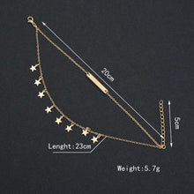 Load image into Gallery viewer, Antique Plated Stars Pendant Anklet Dual-layer Foot Chain Ankle Bracelet - Mega Discount Store Ghana