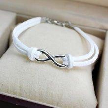 Load image into Gallery viewer, Silver Plated Bracelets Leather Infinity Luck 8 Bracelets Women Charm Bangle Jewelry - Mega Discount Store Ghana