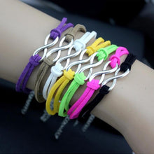 Load image into Gallery viewer, Silver Plated Bracelets Leather Infinity Luck 8 Bracelets Women Charm Bangle Jewelry - Mega Discount Store Ghana
