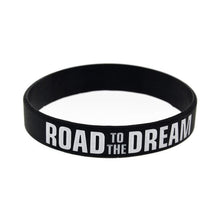 Load image into Gallery viewer, Road to the Dream Silicone Wristband Ink Filled Logo Bracelet Adult Size 20cm(Black) - Mega Discount Store Ghana
