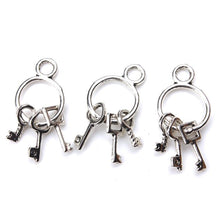 Load image into Gallery viewer, 10 PCS 25mm x14mm Keys Charms Antique Silver Tone Cute for necklace pendant charms jewelry making - Mega Discount Store Ghana