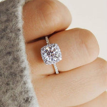 Load image into Gallery viewer, Big Cubic Zirconia Ring Fashion Jewelry Female Engagement Ring Crystal Silver Ring(White gold) - Mega Discount Store Ghana