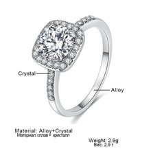 Load image into Gallery viewer, Big Cubic Zirconia Ring Fashion Jewelry Female Engagement Ring Crystal Silver Ring(White gold) - Mega Discount Store Ghana
