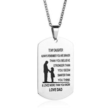 Load image into Gallery viewer, Stainless Steel Pendant Engrave Name Love Daughter ID Tag Necklaces Logo Jewelry(dad to daughter) - Mega Discount Store Ghana