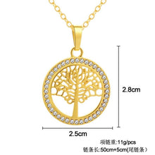 Load image into Gallery viewer, 3 PCS Tree of Life Crystal Round Small Pendant Necklace Elegant Women Jewelry Necklace - Mega Discount Store Ghana