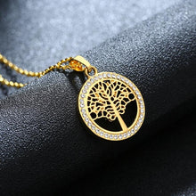 Load image into Gallery viewer, 3 PCS Tree of Life Crystal Round Small Pendant Necklace Elegant Women Jewelry Necklace - Mega Discount Store Ghana