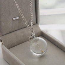 Load image into Gallery viewer, Real Dandelion Crystal Necklace Glass Round Pendants Necklace Silver Chain Choker Necklace For Women - Mega Discount Store Ghana