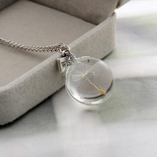 Load image into Gallery viewer, Real Dandelion Crystal Necklace Glass Round Pendants Necklace Silver Chain Choker Necklace For Women - Mega Discount Store Ghana