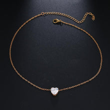 Load image into Gallery viewer, Crystal Heart Pendant Necklace Female Short Chain Necklace - Mega Discount Store Ghana