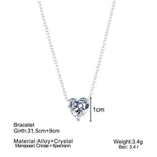Load image into Gallery viewer, Crystal Heart Pendant Necklace Female Short Chain Necklace - Mega Discount Store Ghana