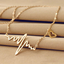 Load image into Gallery viewer, Necklace Love Shaped Titanium Steel Heartbeat Lockbone Necklace Female Retro Jewelry Accessories - Mega Discount Store Ghana