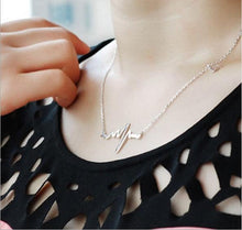 Load image into Gallery viewer, Necklace Love Shaped Titanium Steel Heartbeat Lockbone Necklace Female Retro Jewelry Accessories - Mega Discount Store Ghana