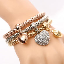 Load image into Gallery viewer, Crystal Heart Charm Bracelets Bangles - Mega Discount Store Ghana