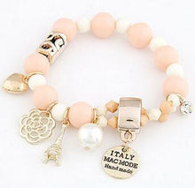 Load image into Gallery viewer, Crystal Simulated Pearl Beads Hearts Elastic Force Bracelet - Mega Discount Store Ghana