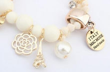 Load image into Gallery viewer, Crystal Simulated Pearl Beads Hearts Elastic Force Bracelet - Mega Discount Store Ghana