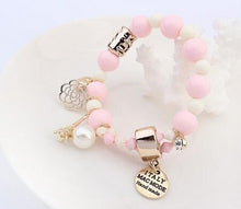 Load image into Gallery viewer, Crystal Simulated Pearl Beads Hearts Elastic Force Bracelet - Mega Discount Store Ghana