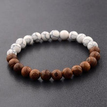 Load image into Gallery viewer, 8mm Natural Wood Beads Bracelets Black Ethinc Meditation White Bracelet - Mega Discount Store Ghana