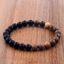 Load image into Gallery viewer, 8mm Natural Wood Beads Bracelets Black Ethinc Meditation White Bracelet - Mega Discount Store Ghana