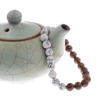 Load image into Gallery viewer, 8mm Natural Wood Beads Bracelets Black Ethinc Meditation White Bracelet - Mega Discount Store Ghana