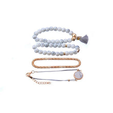Load image into Gallery viewer, 4 PCS/ Set Bohemian Charm Bead Bracelet Women Heart Marble Stone Tassel Bangles - Mega Discount Store Ghana