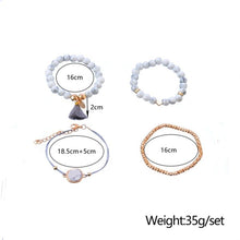 Load image into Gallery viewer, 4 PCS/ Set Bohemian Charm Bead Bracelet Women Heart Marble Stone Tassel Bangles - Mega Discount Store Ghana
