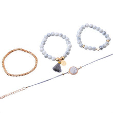 Load image into Gallery viewer, 4 PCS/ Set Bohemian Charm Bead Bracelet Women Heart Marble Stone Tassel Bangles - Mega Discount Store Ghana