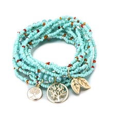 Load image into Gallery viewer, Bohemian Style Life of Tree Leaves Charm Beads Bracelets Women Multilayer Crystal Seed Bead Bracelet - Mega Discount Store Ghana