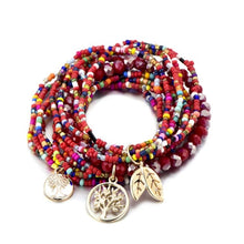 Load image into Gallery viewer, Bohemian Style Life of Tree Leaves Charm Beads Bracelets Women Multilayer Crystal Seed Bead Bracelet - Mega Discount Store Ghana