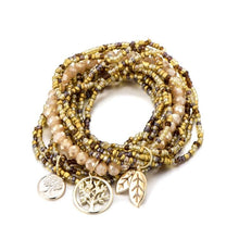 Load image into Gallery viewer, Bohemian Style Life of Tree Leaves Charm Beads Bracelets Women Multilayer Crystal Seed Bead Bracelet - Mega Discount Store Ghana