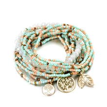 Load image into Gallery viewer, Bohemian Style Life of Tree Leaves Charm Beads Bracelets Women Multilayer Crystal Seed Bead Bracelet - Mega Discount Store Ghana
