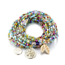 Load image into Gallery viewer, Bohemian Style Life of Tree Leaves Charm Beads Bracelets Women Multilayer Crystal Seed Bead Bracelet - Mega Discount Store Ghana