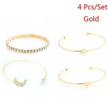 Load image into Gallery viewer, 4 PCS/Set Punk Retro Charm Simple Moon Star Heart Crystal Elasticity Bracelet - Mega Discount Store Ghana