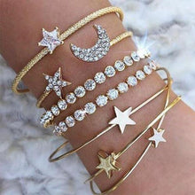 Load image into Gallery viewer, 4 PCS/Set Punk Retro Charm Simple Moon Star Heart Crystal Elasticity Bracelet - Mega Discount Store Ghana