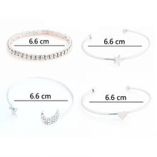 Load image into Gallery viewer, 4 PCS/Set Punk Retro Charm Simple Moon Star Heart Crystal Elasticity Bracelet - Mega Discount Store Ghana
