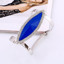 Load image into Gallery viewer, Metal Bangles Women Trendy Resin Mosaic Crystal Bracelet Smooth Wide Opening Adjustable Bangle - Mega Discount Store Ghana