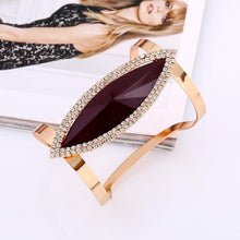 Load image into Gallery viewer, Metal Bangles Women Trendy Resin Mosaic Crystal Bracelet Smooth Wide Opening Adjustable Bangle - Mega Discount Store Ghana