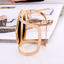 Load image into Gallery viewer, Metal Bangles Women Trendy Resin Mosaic Crystal Bracelet Smooth Wide Opening Adjustable Bangle - Mega Discount Store Ghana