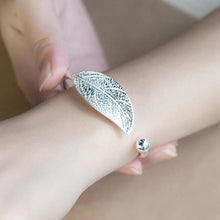 Load image into Gallery viewer, Leaf Cuff Open Bracelets Bangles Women Vintage Silver Jewelry Luxury Bracelet(Silver) - Mega Discount Store Ghana