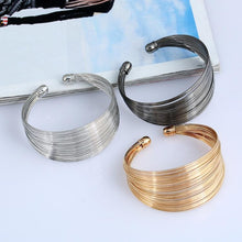 Load image into Gallery viewer, Multilayer Metal Wire Cuff Bangle Opened Maxi Punk Bangle Bracelet (Gold) - Mega Discount Store Ghana