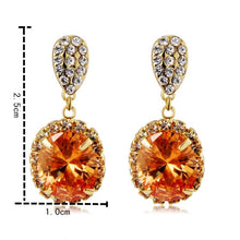 Load image into Gallery viewer, 2 PCS 18K Gold-Plated Crystal Rhinestone Earrings for Female - Mega Discount Store Ghana