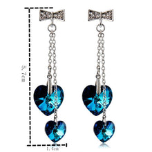 Load image into Gallery viewer, 2 PCS Bowknot Double Heart Shaped Crystals Inlaid Earrings for Female - Mega Discount Store Ghana