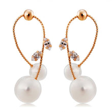Load image into Gallery viewer, 2 PCS Gold-Plated Crystal Pearl Earrings for Female - Mega Discount Store Ghana