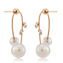 Load image into Gallery viewer, 2 PCS Gold-Plated Crystal Pearl Earrings for Female - Mega Discount Store Ghana
