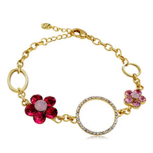 Load image into Gallery viewer, Gold-Plated Petal Crystal Rhinestone Bracelet for Female, Chain Length: 21cm - Mega Discount Store Ghana