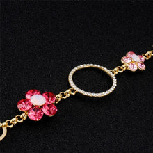 Load image into Gallery viewer, Gold-Plated Petal Crystal Rhinestone Bracelet for Female, Chain Length: 21cm - Mega Discount Store Ghana