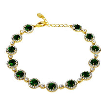 Load image into Gallery viewer, Rhinestone-Studded Green Crystal Inlaid Bracelet for Female, Chain Length: 20.7cm - Mega Discount Store Ghana